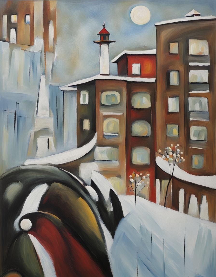 Abstract Oil Painting in Kandinsky Style