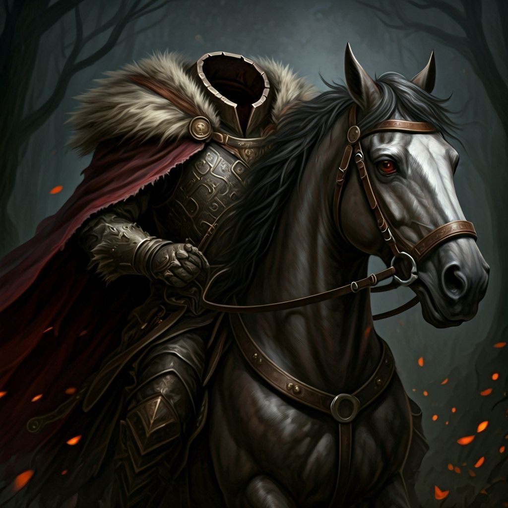 Eerie Headless Horseman on Halloween Night