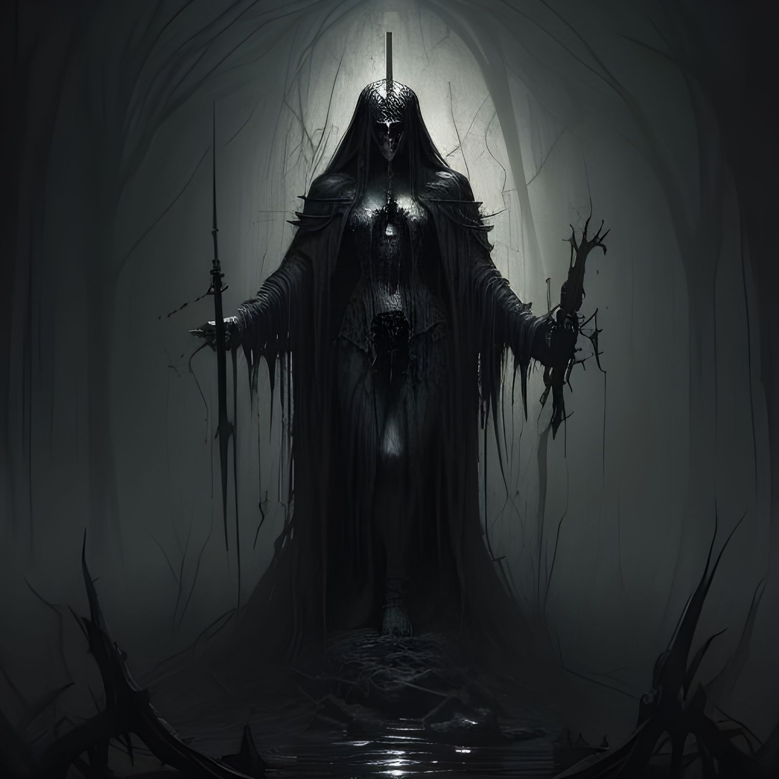 Dark Black Metal Horror in Doré Style