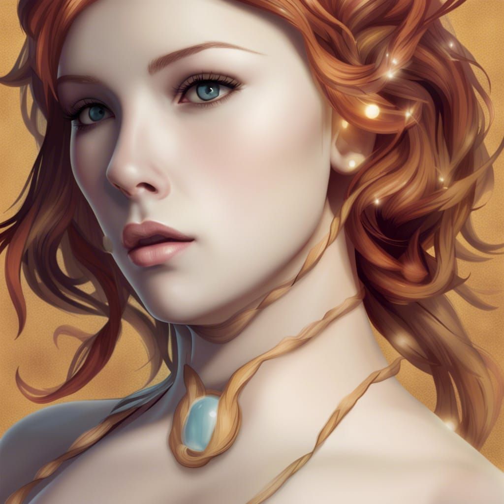 Golden Ratio Portrait in Art Nouveau Style