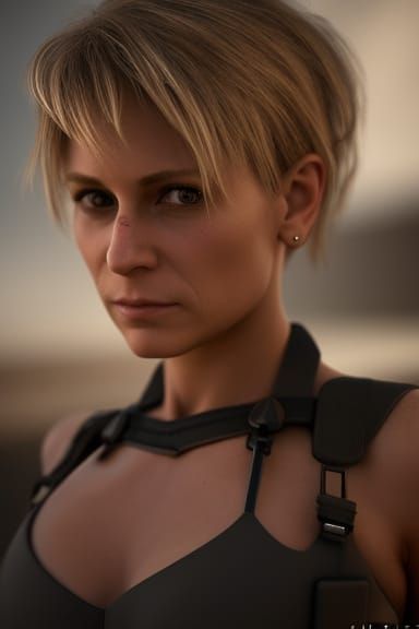 Futuristic Punk Police Officer in Cyberpunk Style