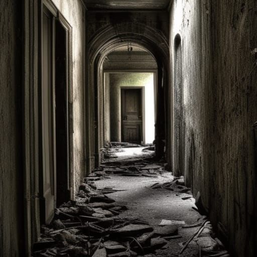 Dark, Damp, and Endless Stone Hallway