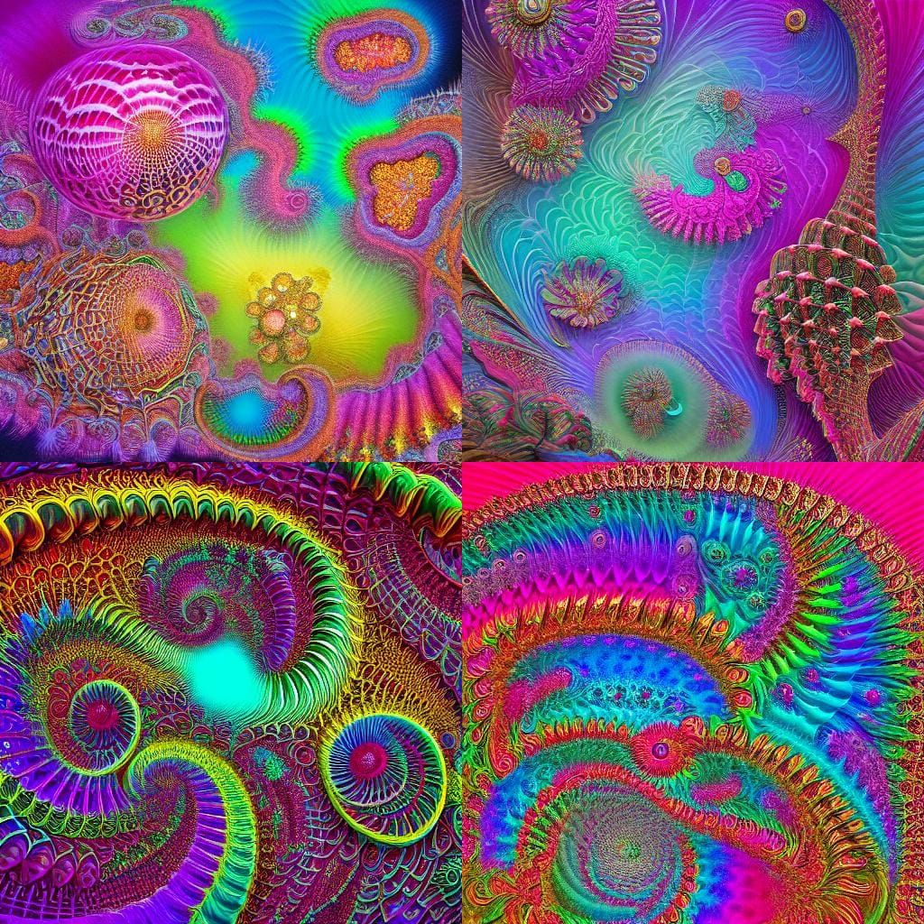 Intricate 3D Mandelbulb Fractal in Surrealist Style