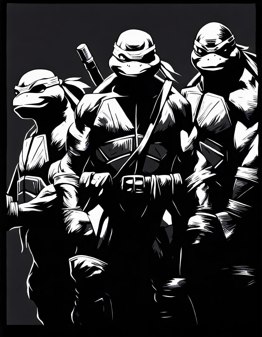 Teenage Mutant Ninja Turtles in Noir Style