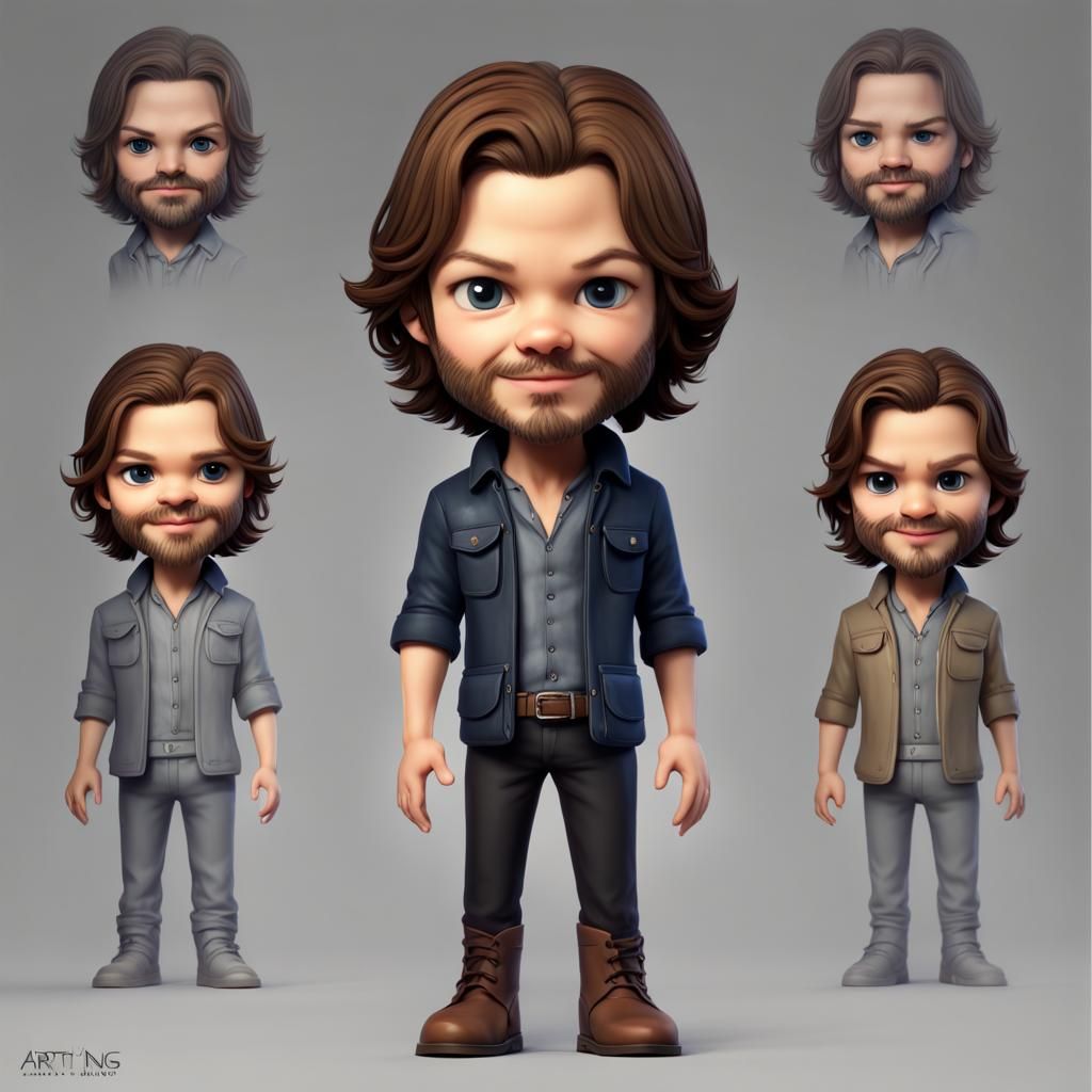 Hyperrealistic Chibi of American Actor in Detailed Matte Pai...