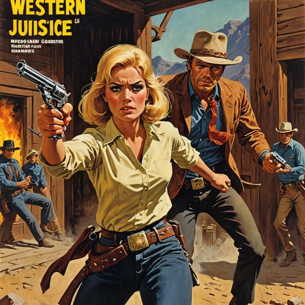 1960s "Western Justice" magazine cover art.