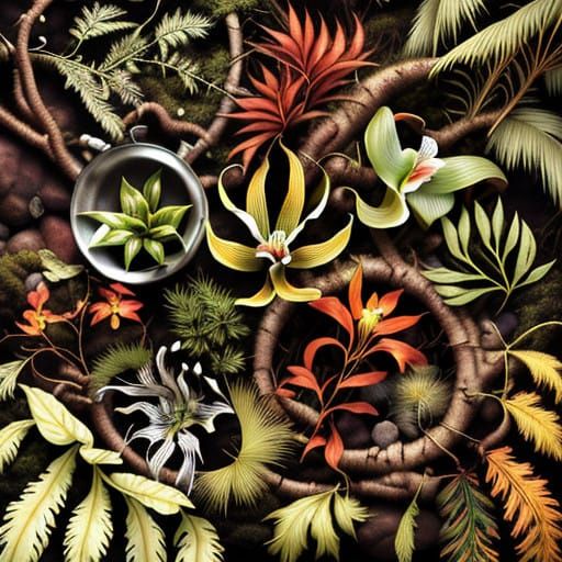 Lush Rainforest Canopy in Vibrant Colors