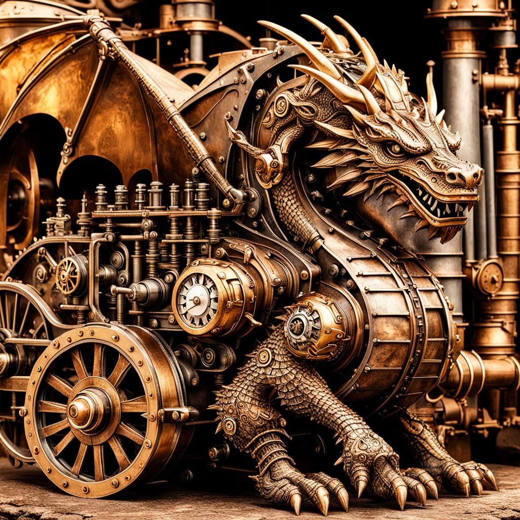 Steampunk Dragons Soaring Above the Battlefield