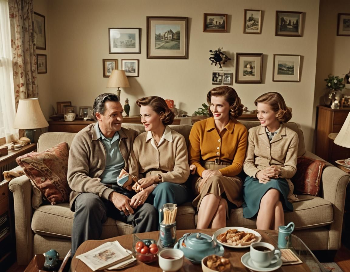 The Cleaver Family: 1950s Americana Portrait