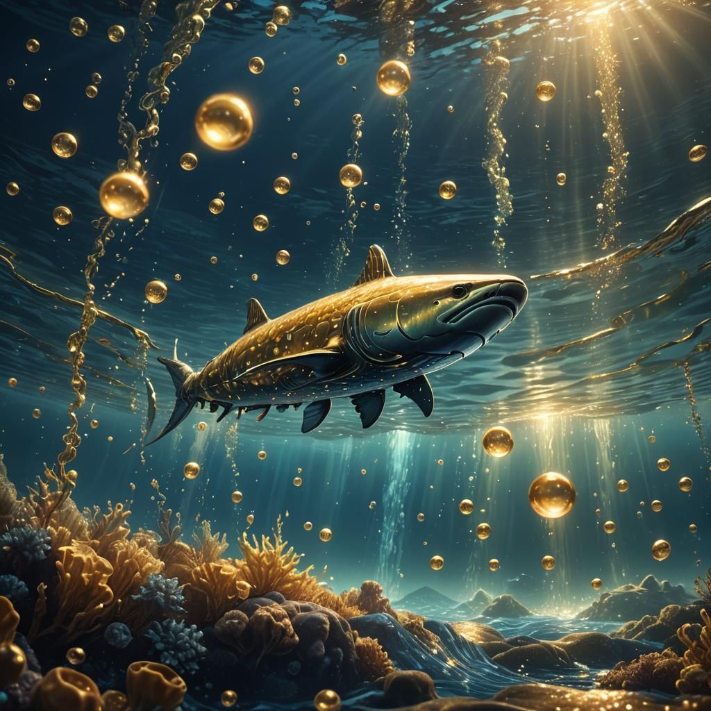 Underwater Sonar Fantasy Concept Art in Deep Color