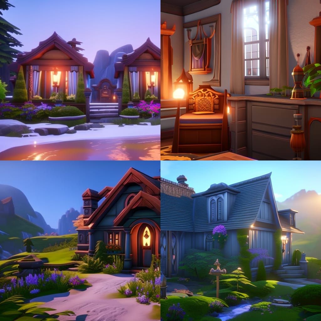 The Sims 4 Magic Cottage in 3D Cinematic Style