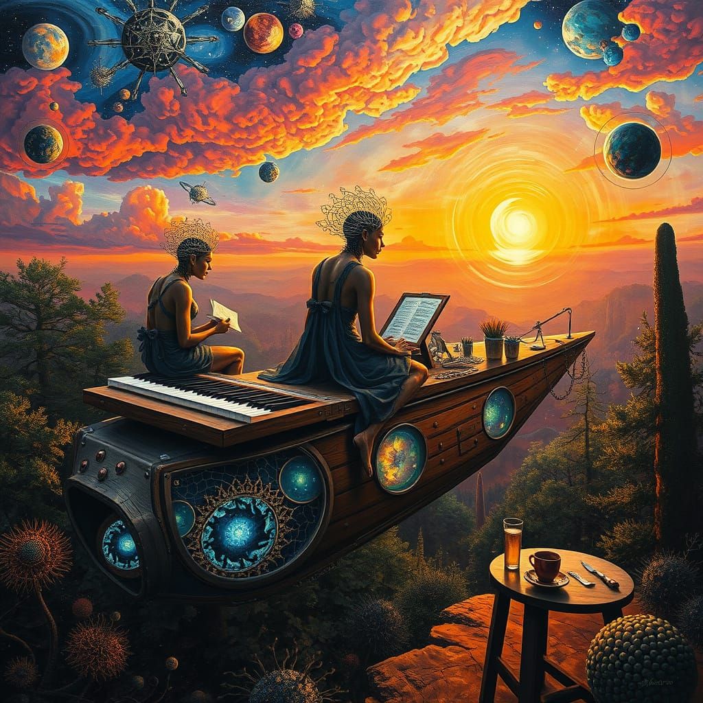 Surreal Psychedelic Utopia: Sacred Geometry in Oil Painting