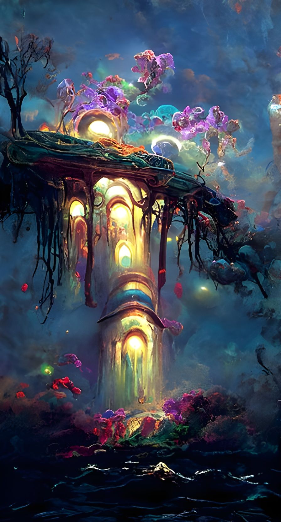 Mystical Alchemy Lab with Bioluminescent Lights