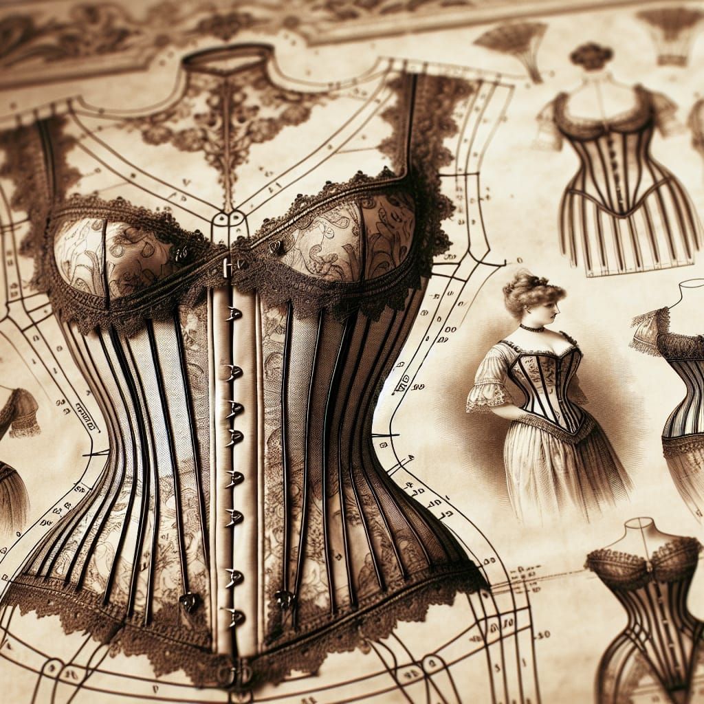Victorian Corset Sewing Pattern: 1800s Style