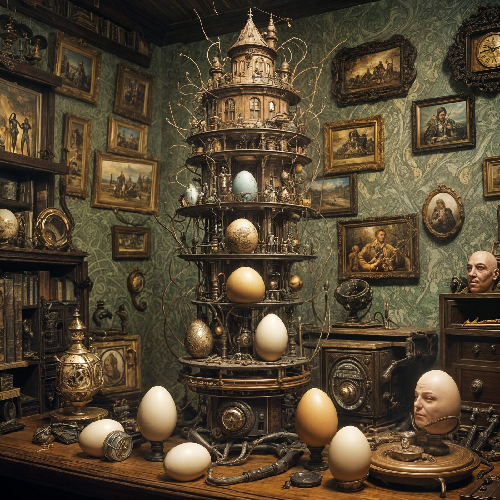 Eldritch Egg Tower: Hyperdetailed Cinematic Illustration