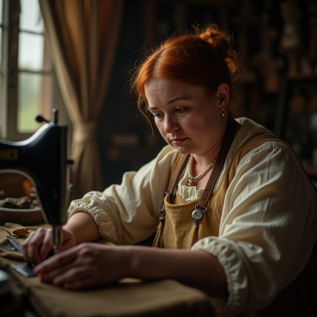Medieval Seamstress in Cinematic Glory