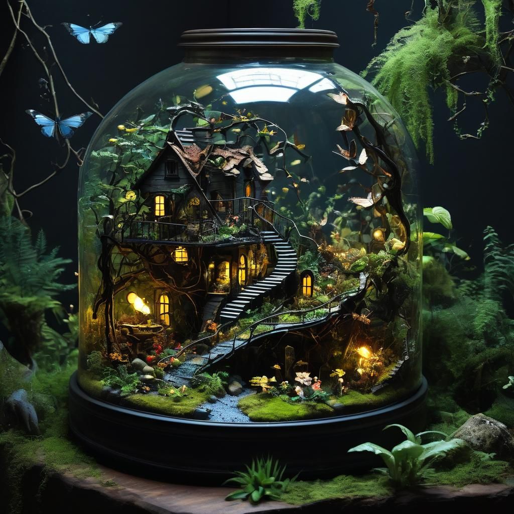 Pinocchio in Terrarium Forest Panning for Gold