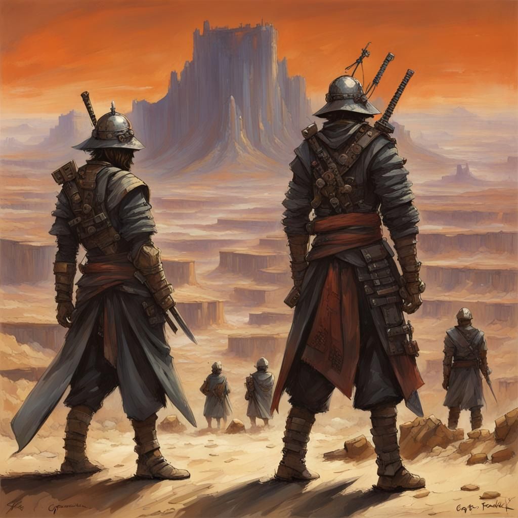 Samurai Patrol in Desert Canyon City