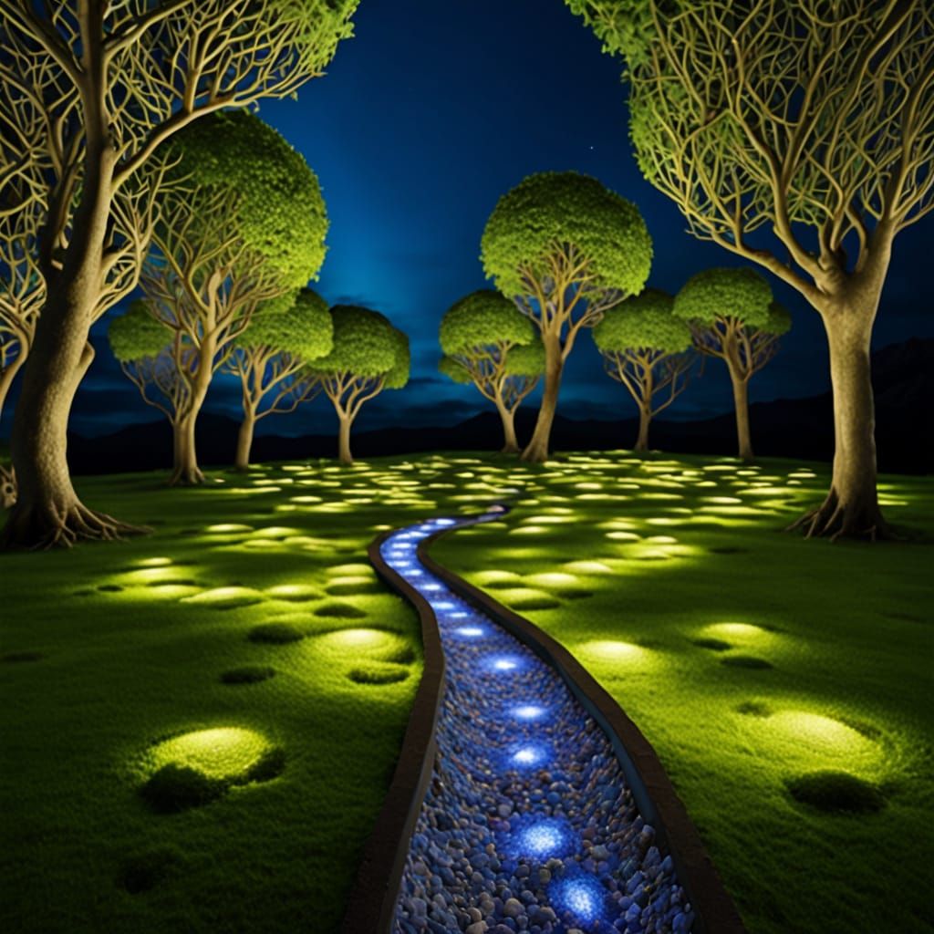 Ethereal Moss Pathway Ascends to Celestial Realms