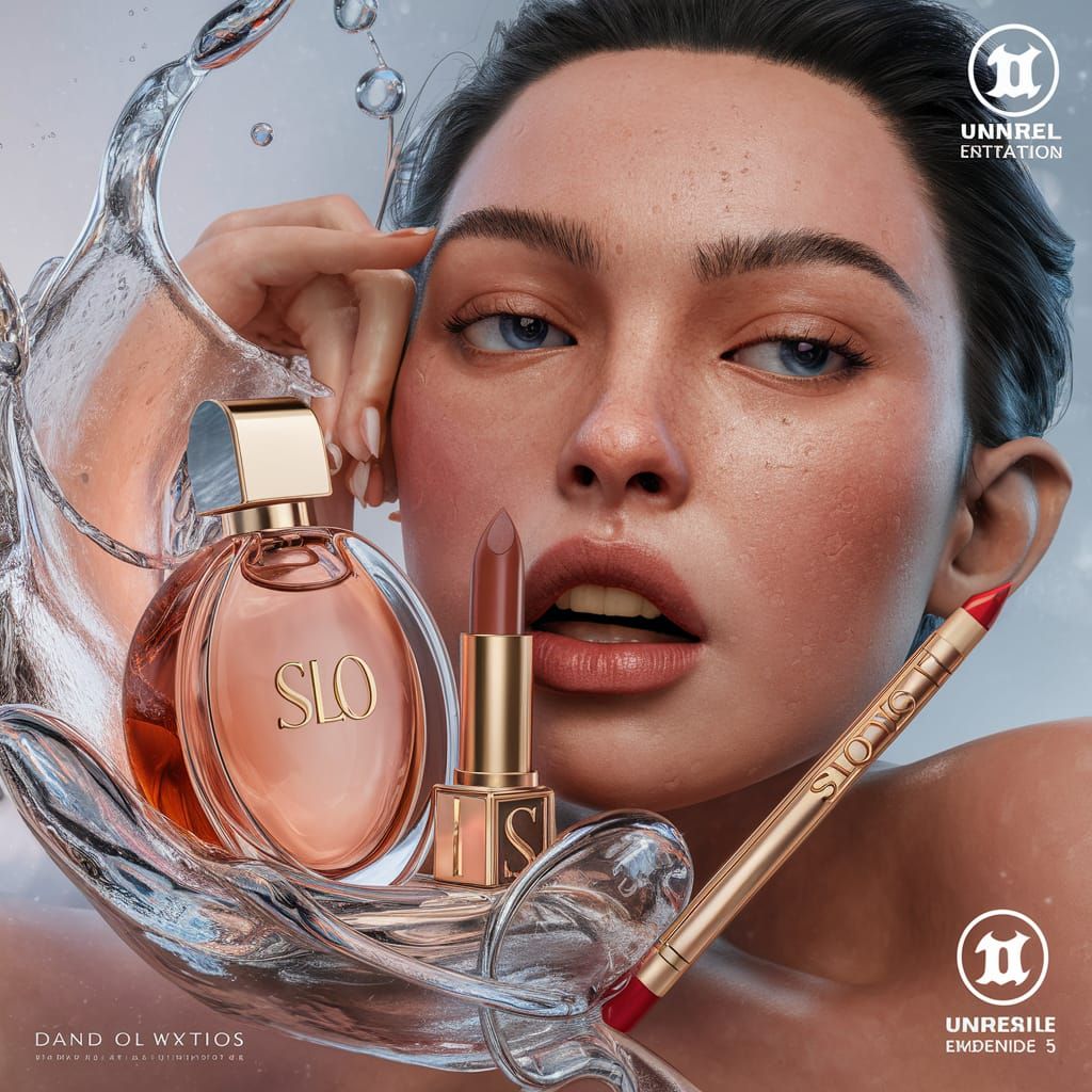 Luxurious SLO Cosmetics Brand in 3D Rendering