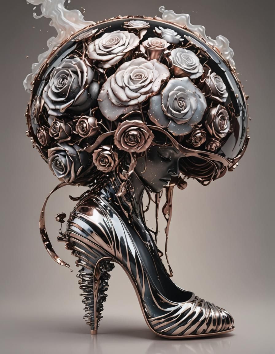 Rose Gold Metal Transformation: Digital Art Masterpiece