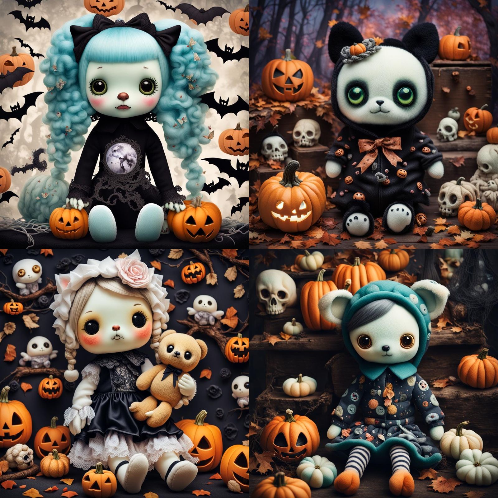 Halloween Plush in Pop Surrealist Style