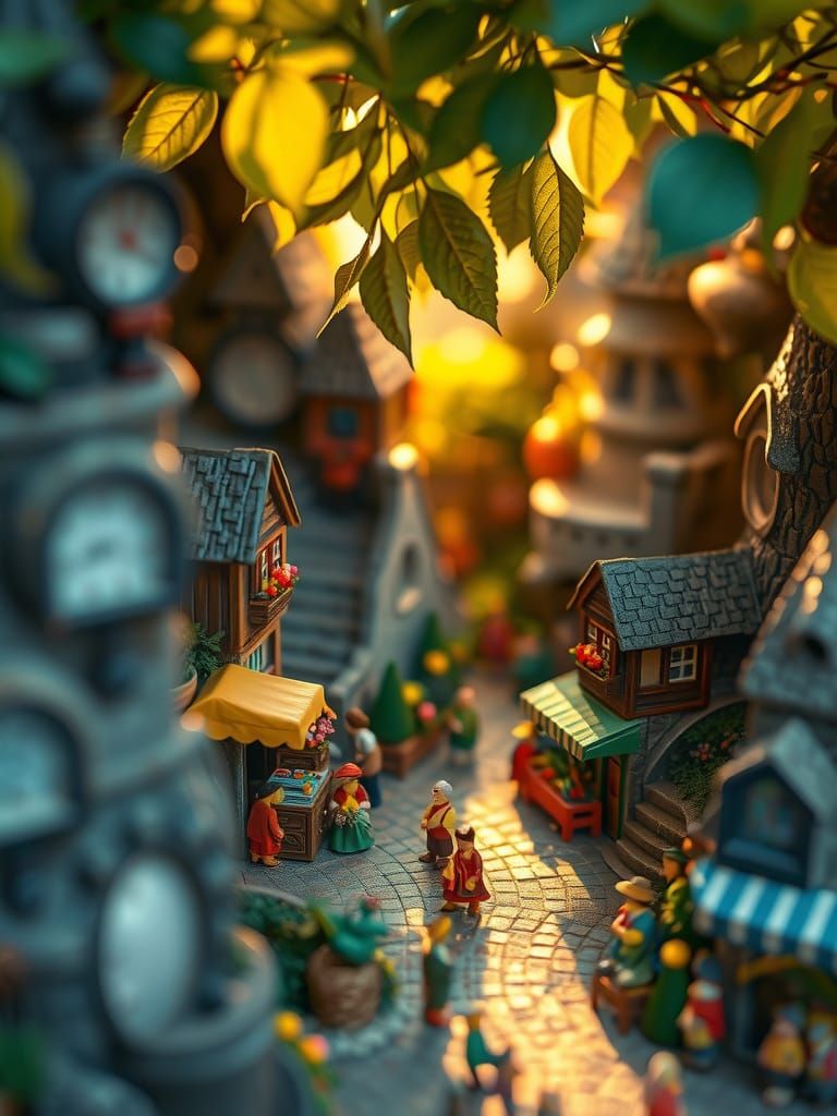 Enchanting Miniature World in Storybook Style