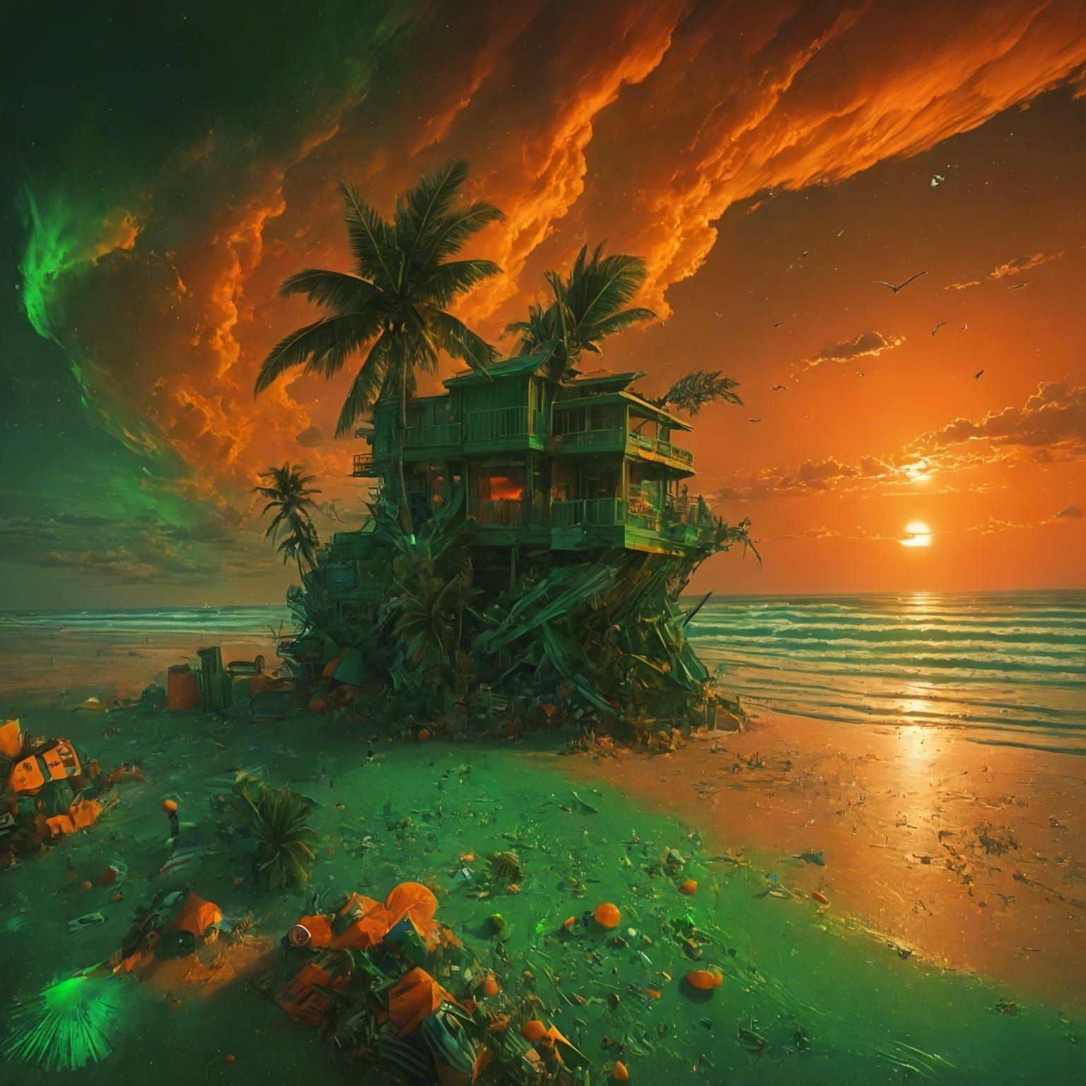 Epic Beach Sunset with Astral Sky