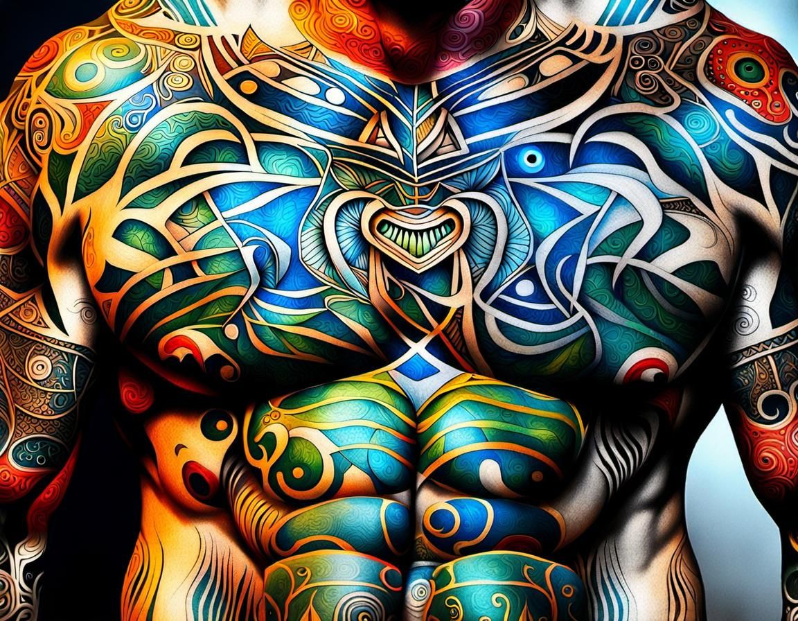 Warrior Tattoos in Maori and Ndebele Style