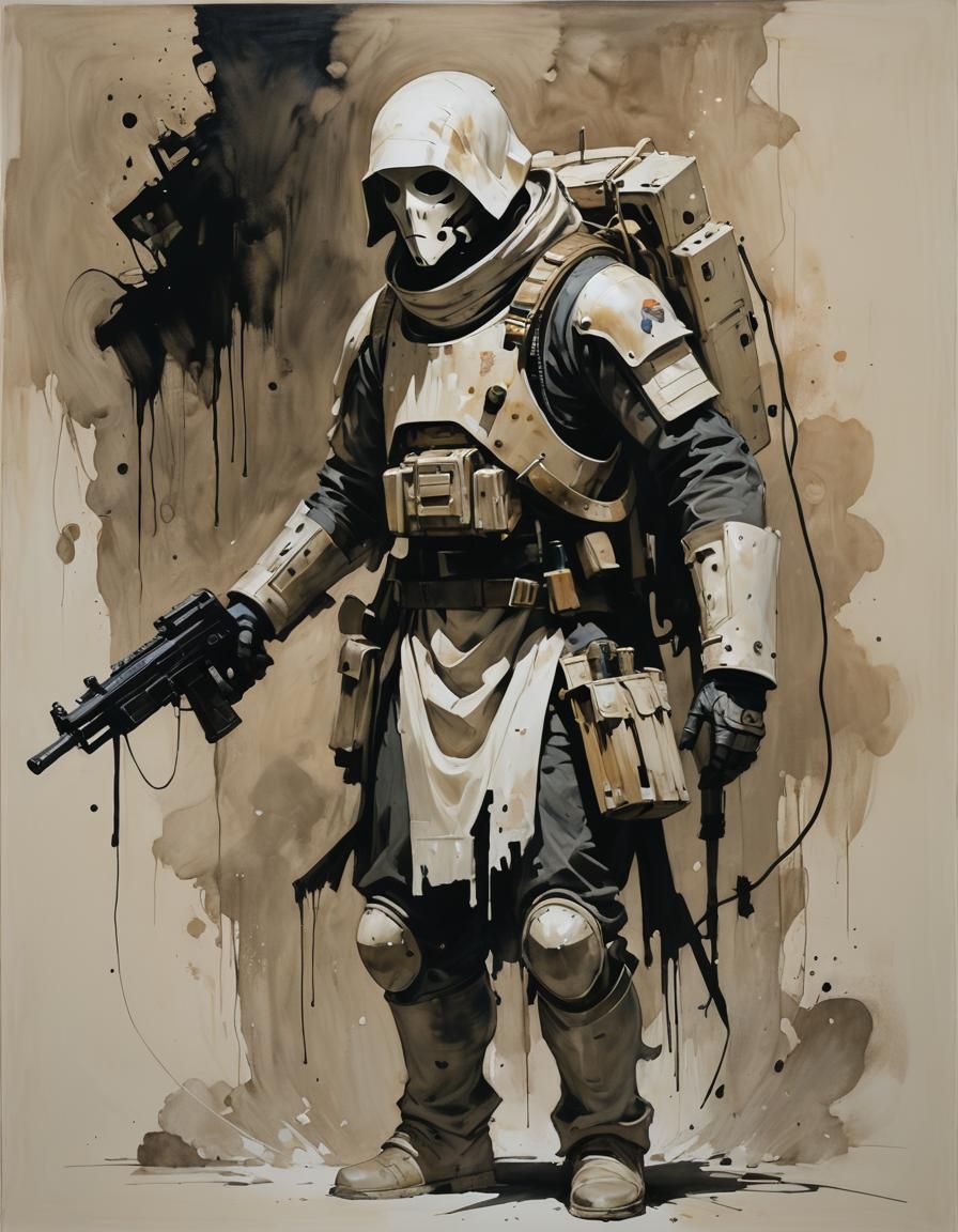 Ethereal Story as Ghost, Ashley Wood Style