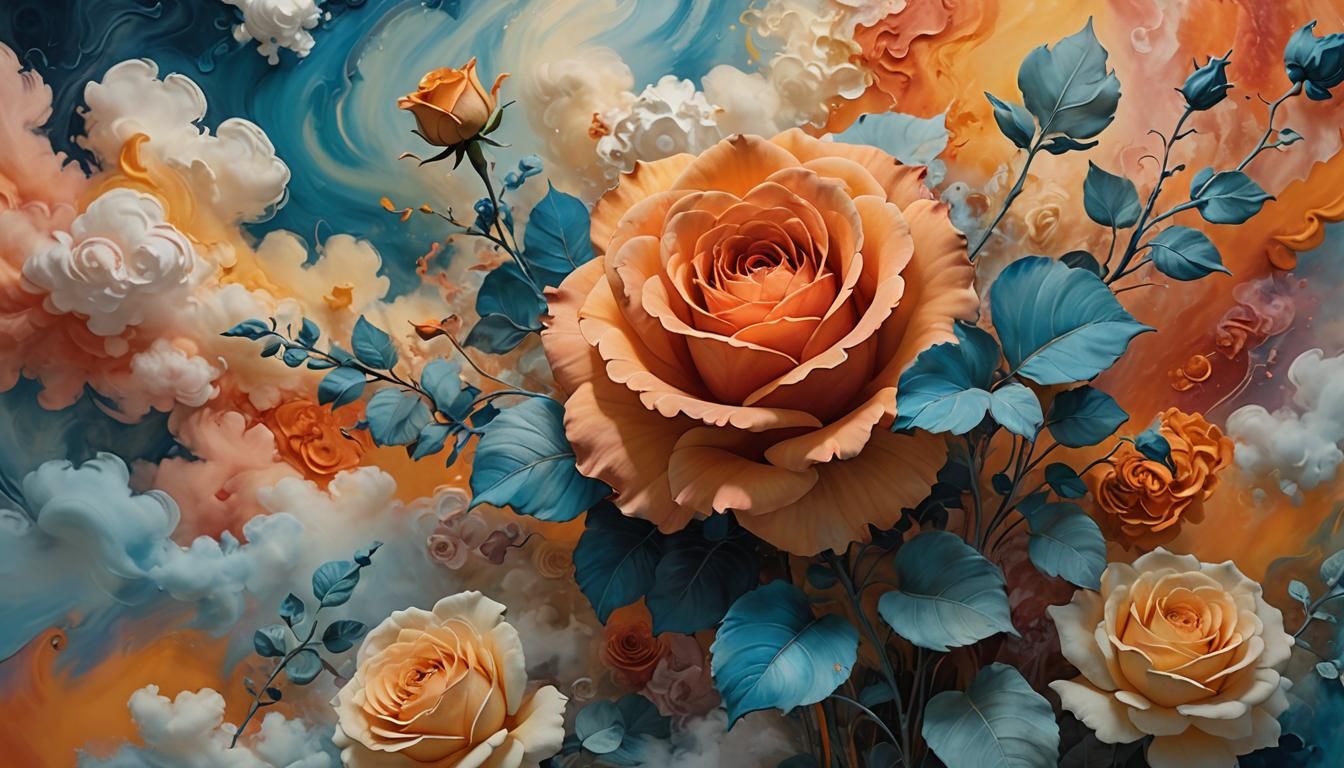 Cloud Sculptor in Floating Garden: Abstract Art