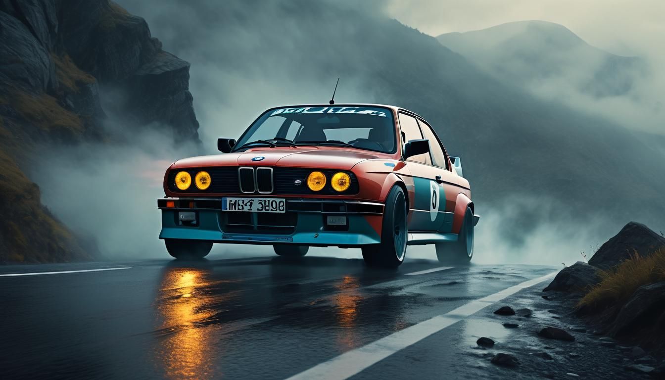 BMW M3 E30 Races Through Misty Mountains