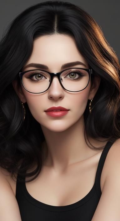 Vibrant Portrait of Woman with Glasses in Concept Art Style