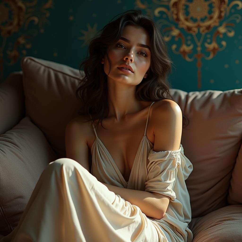 Brunette Woman Portrait in a Mystical Realm