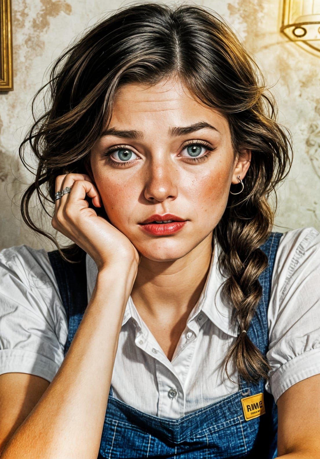 Tired Waitress in Spooky Haunted Diner