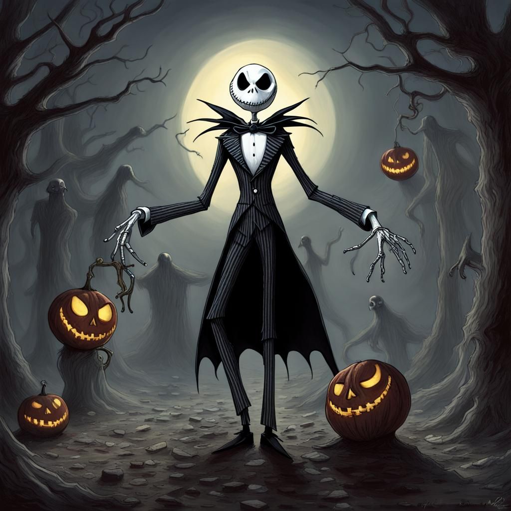 Jack Skellington in Gothic Horror Style