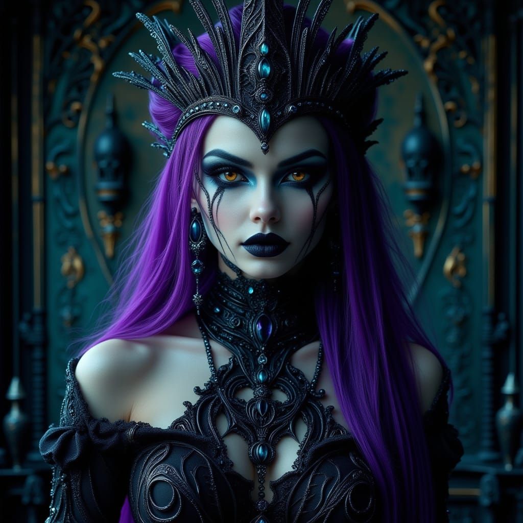 Gothic Woman in Dark Romanticism Style