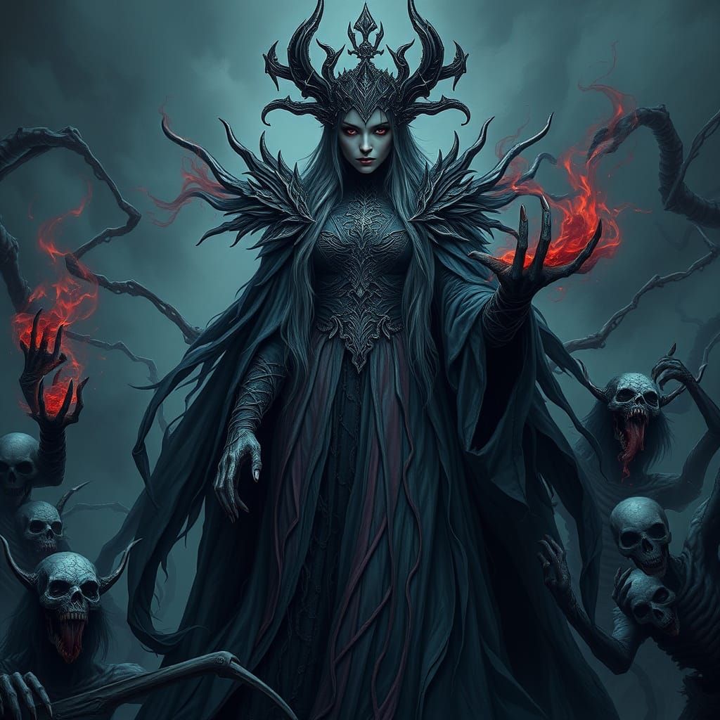 Ethereal Lich Queen Assembles Undead Legion in Haunted Realm