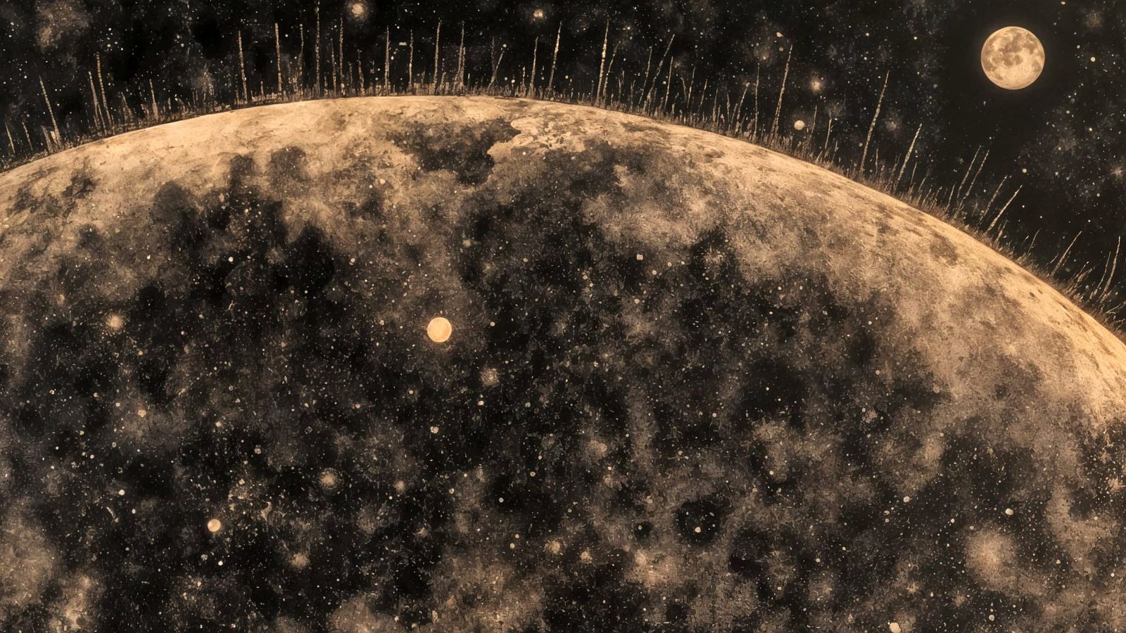 Pluto Charcoal Drawing in 15th-Century Style