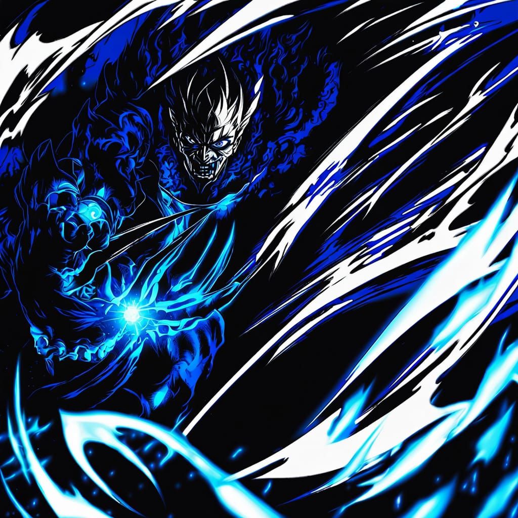 Anime Woman Attacks Villain with Magic Aura