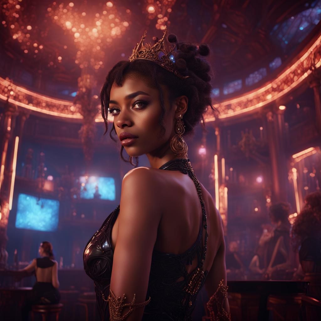Nightclub Girl: Detailed Matte Painting in 8K