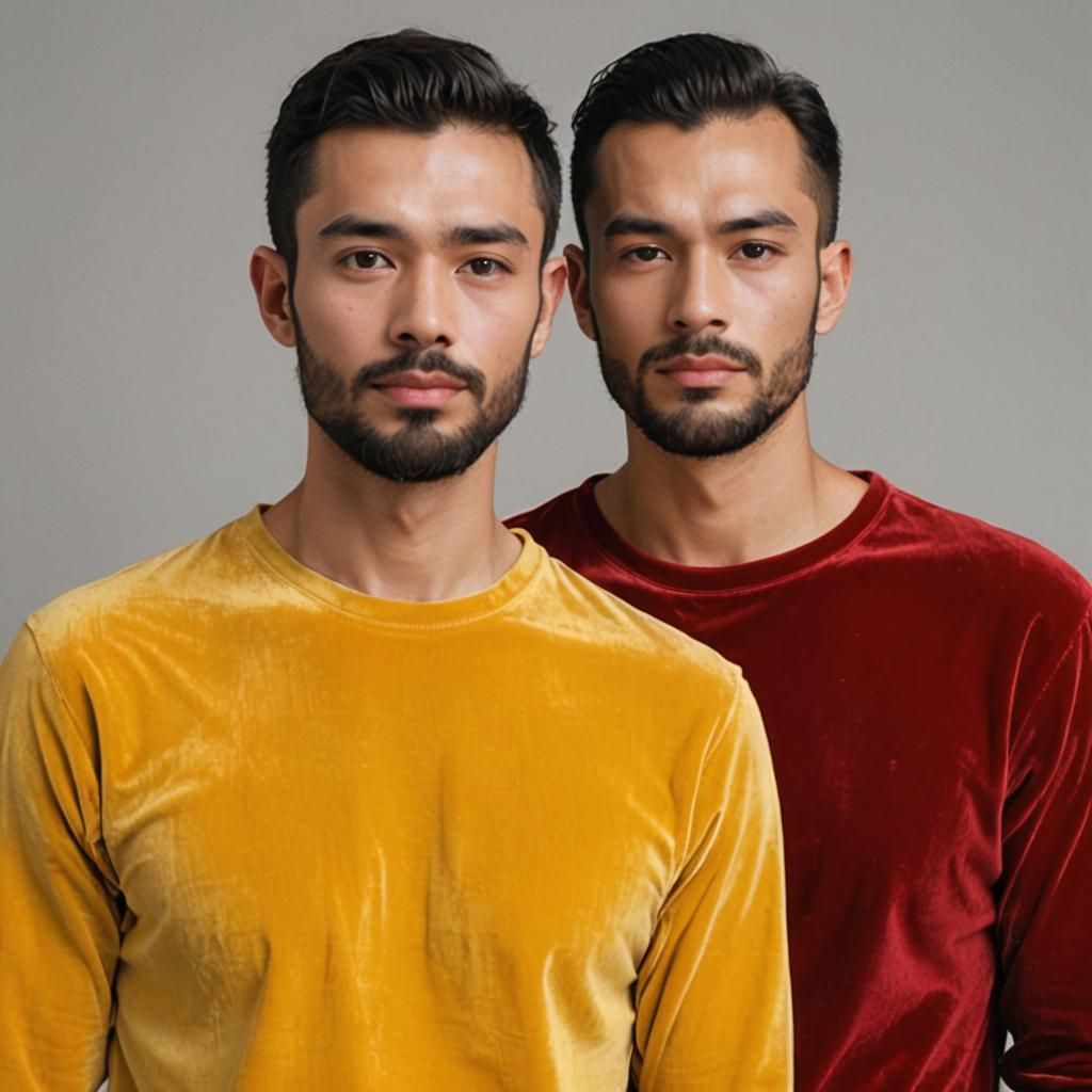 Friendly Men in Velvet, Impressionist Impasto Oil Painting