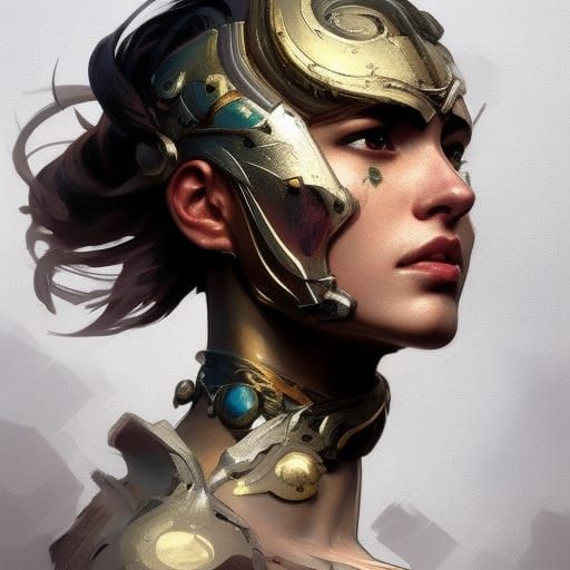 Armored Warrior Portrait in Hyperdetailed Style