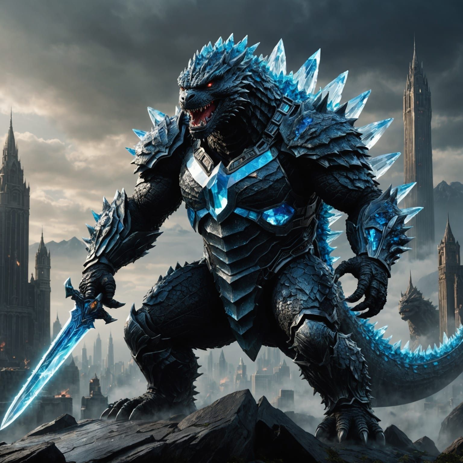 Godzilla with Crystal Armor and Sword