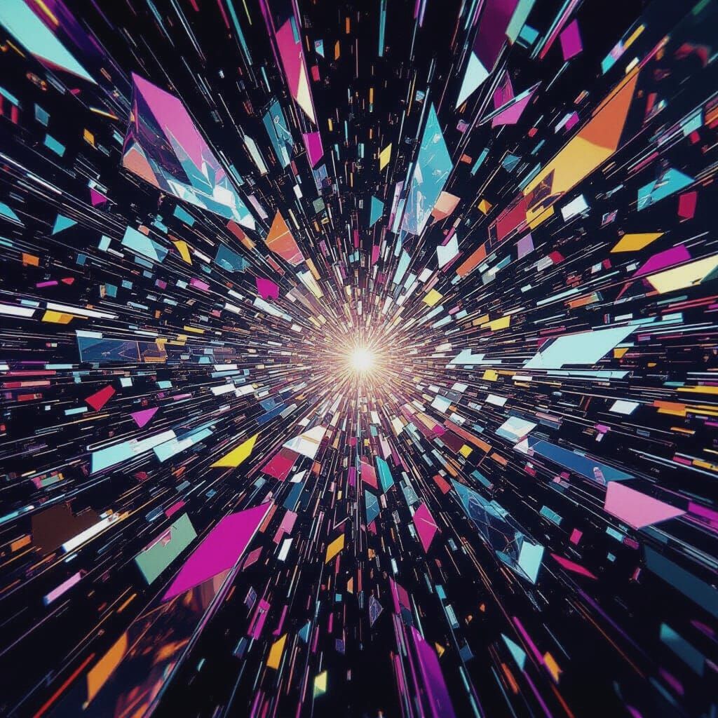 Futuristic Steampunk Shards Distorting Space