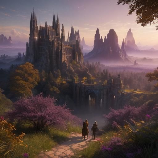 Mystical Forest Adventurer in Fantasy Art Style