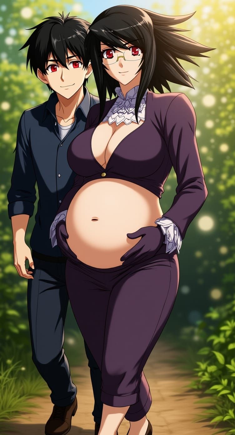 Pregnant Nya/Nyarlathotep in Hyperrealistic Photo