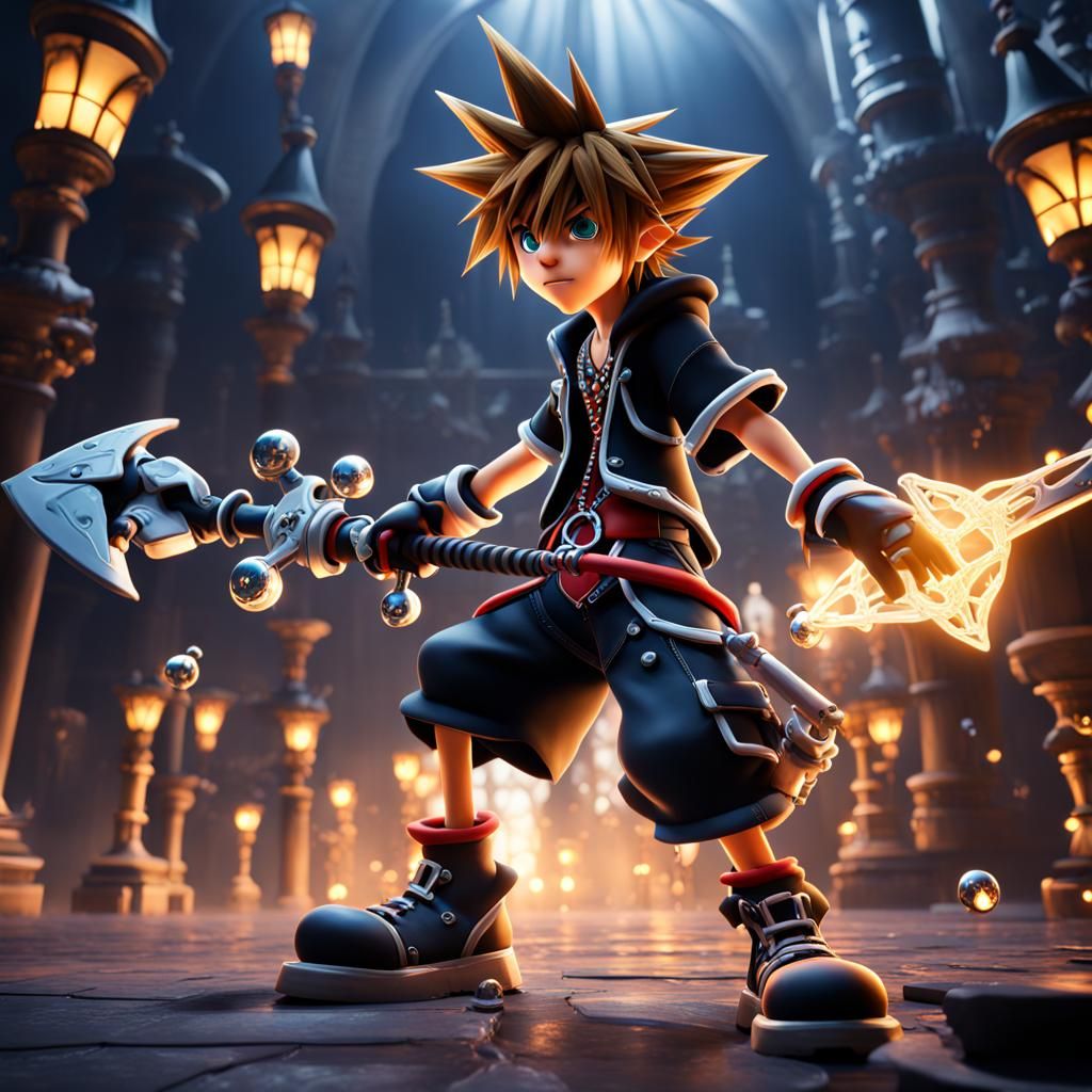 Sora Battles Heartless: Fantasy Concept Art