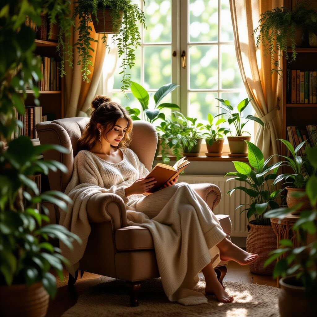 Cozy Reading Nook Inspired by Nature