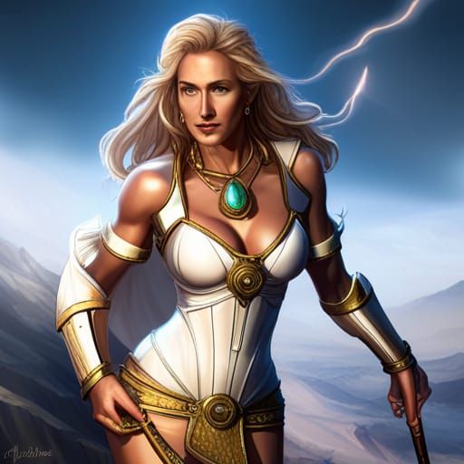Fantasy Warrior Goddess in Majestic Armor